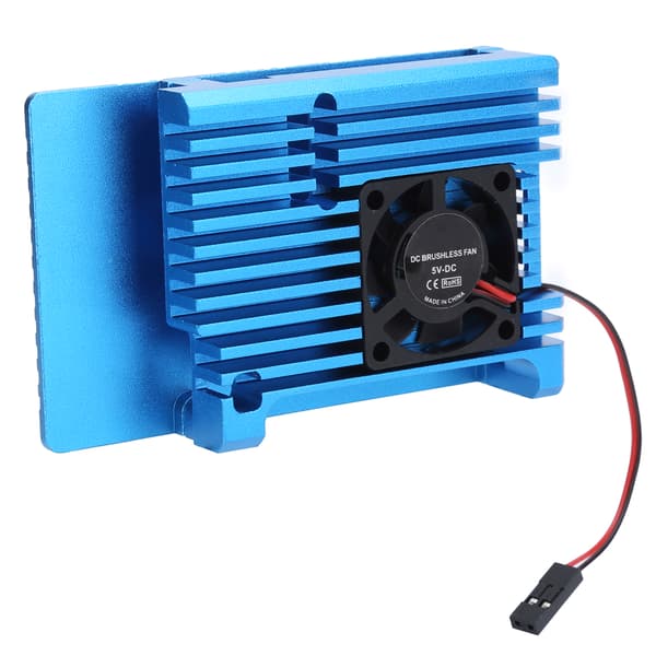 Enkelt ventilator køleplade CNC beskyttelsesdæksel til Raspberry Pi 4 aluminiumslegeringskabinet radiatorblå
