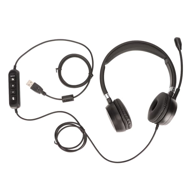 Telefonheadset Multifunktionel Lydstyrkejustering Mikrofon Mute USB PC Headset til Callcenter Virksomhed