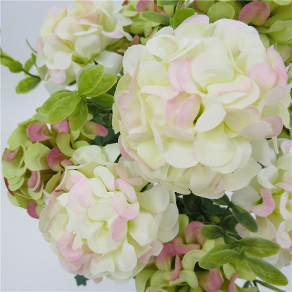 Kunstig hortensia 10 i 1 blå realistisk let vedligeholdelsesklud kunstig blomsterdekoration til bryllup hjemmefest indendørs udendørs