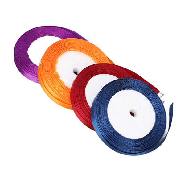 4 st 10 mm satinband presentförpackningsband dekoration för kläder matchande rosett DIY för tjejbankett
