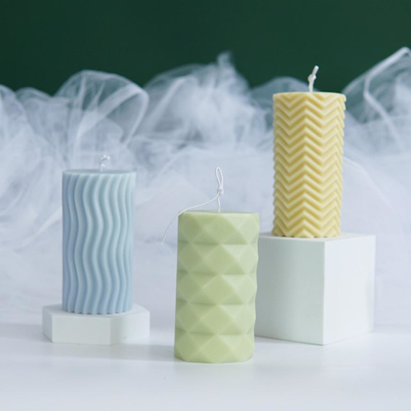 Moderne stearinlysstøbeform 3D geometrisk silikonelysfremstillingsform Aroma stearinlys silikoneforme