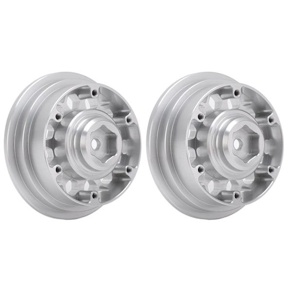 2 st RC-hjulnavsats i professionell aluminiumlegering för Axial SCX6 1/6 RC-bil silver