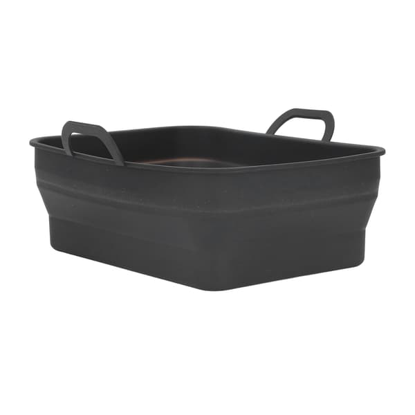 Silikon Air Cooker Pot Rektangulær Frityrgryteforing Erstatning for Kjøkkenutstyr Svart
