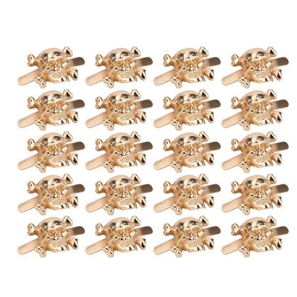 20 stk DIY nagler Skull-formede punknagler for armbånd Vesker Klær Lærhåndverk Gull 13x15mm
