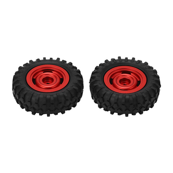 2 st 55 mm gummidäck med 4-håls aluminiumlegeringshjulnav för Axial SCX24 1/24 RC-bil uppgraderingsdelar röd