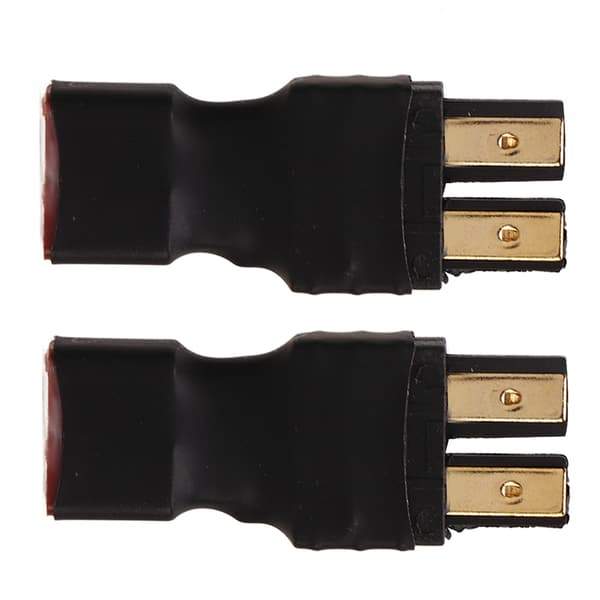 2 stk. T hun-adapter T til han-stikadapter RC hun til han-adapter til RC bilmodel flymodel skibsmodel