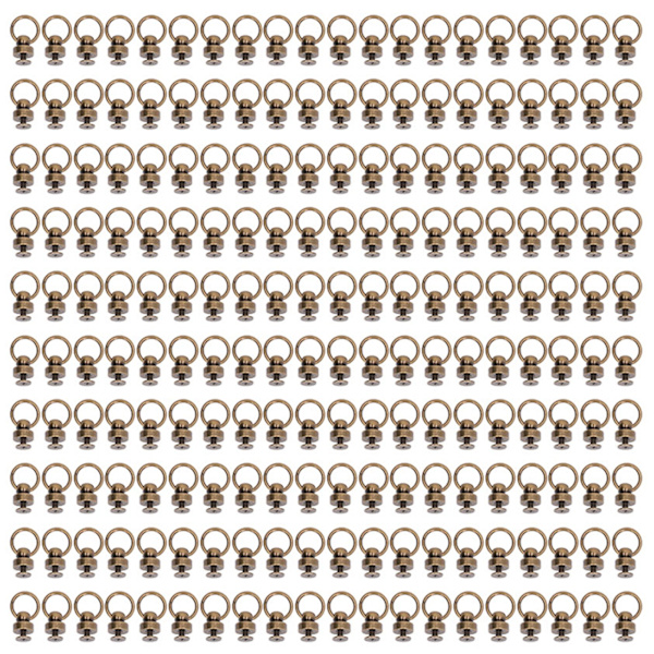200 set 9 mm mässingsnitar plånbok kulnitar stora dragring knappnitar nitar för DIY kläder väskor skor telefonfodral brons