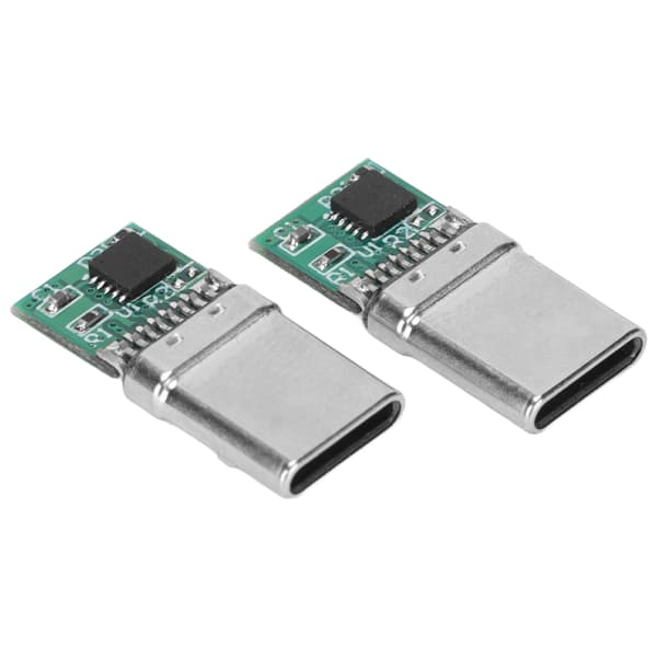 2 st USB C Breakout Board PD Typ C 8-stift 20V 3A Märkström Snabbladdning USB C Hankontakt för surfplatta bärbar dator Typ C Hane 20V