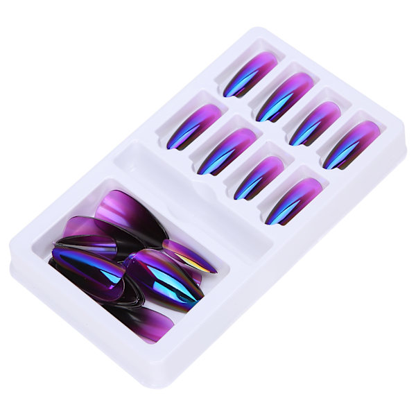 Gradient, spetsiga falska naglar tips , färgade heltäckande cover med nagelfilF745-20