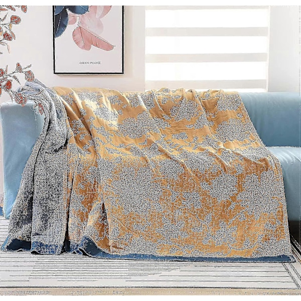 Dobbeltsidig Bomullspledd Boho Sengeteppe for Sofa, Sengetøy 150 X 200 Cm farge 6