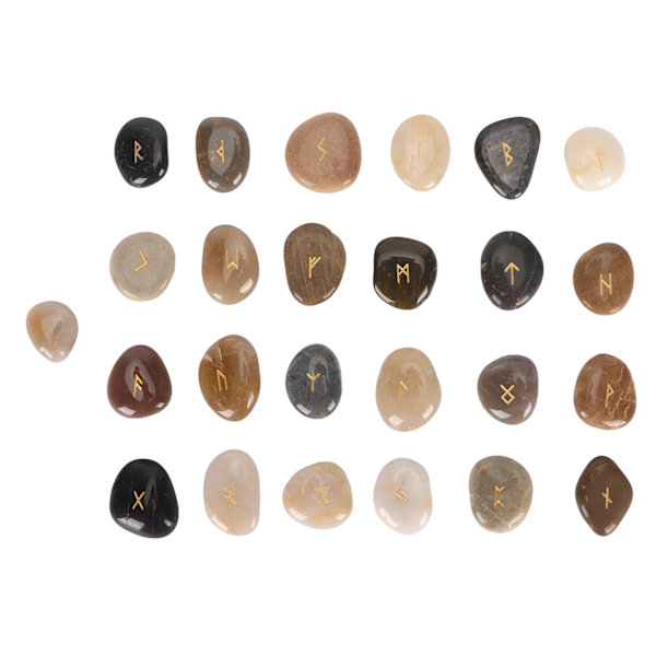 25 stk Rune Stones Set Held og lykke Eliminer negativitet Letvægts spådomsværktøjer til Housewarming Meditation