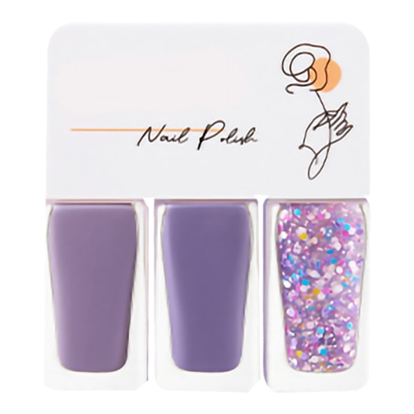 3-pack Vattenbaserat nagellackset för kvinnor, lätt att skala av, snabbtorkande nagellack för dejting, halloweenfest T08