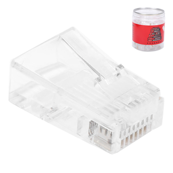 100 stk RJ45 Cat5E modulære uskjermede gullbelagte nettverkskabelkontakter for datamaskiner TV-er