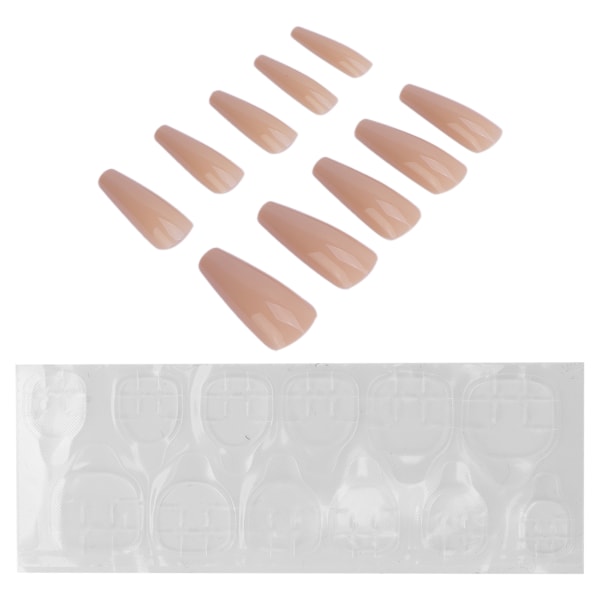 10 stk Pure Color Full Cover Falsk Nail Kvinner Jenter Elegant Fasjonabel Falsk Nail Tip Manicure ToolN5354-04