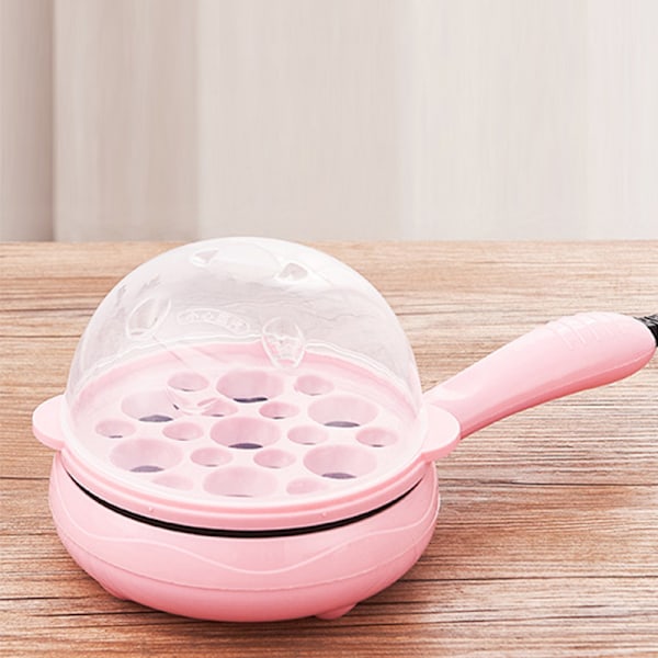 Multifunktionell 2 i 1 äggkokare Non Stick ägg stekpanna äggkokare Automatisk avstängning äggkokare maskin för hem sovsal rosa