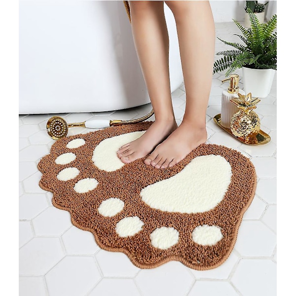 Kylpyhuoneen Matto Ovi Matto Kylpyamme Matto - Söpö Kynsi Jalat Vessa Amme Suihku Liukumaton Matto Veden Imeytyvä Nopea Kuivuva Pesu Kestävä Matto - 40cm x 60cm (Harmaa)