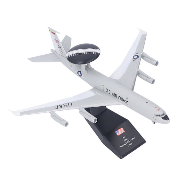 1:200 Skala E3 Flygplansmodell Hög Stimulering Legering Flygplan Dekorationsmodell med Displaybas