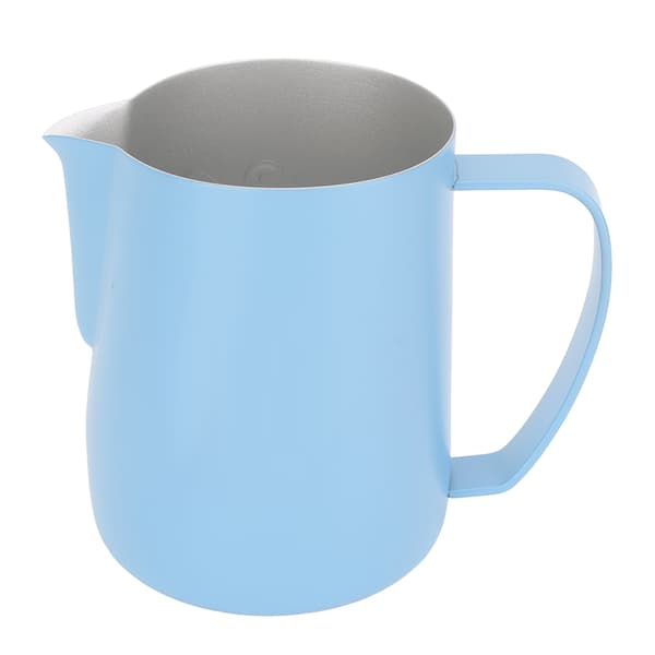 Coffee Latte Art Kander Bevel Design 450ml Rustfri Stål Mælkeskumningskande til Kaffe Mælk Lyseblå