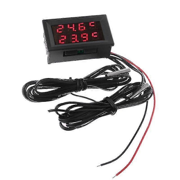 Digital termometer med dubbel display och 2 NTC vattentäta metallprober - Temperatursensortestare
