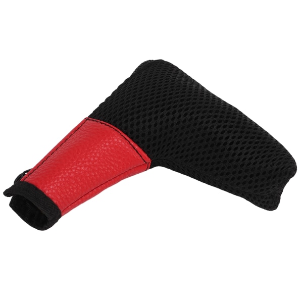 L Shaped Mesh Golf Head Cover Golf Club Putter Headcover Protector Bag with Zipper ClosureRed