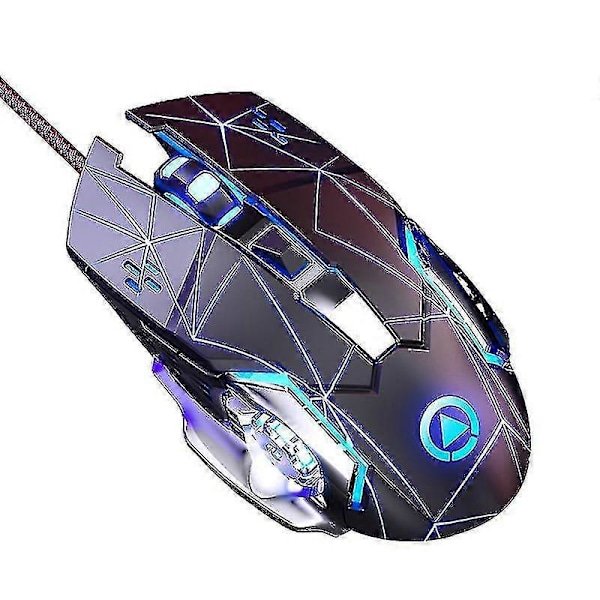Tyst RGB Gamingmus - USB-ansluten - 6 Knappar Optisk - Datormus för Gamers Vit tyst