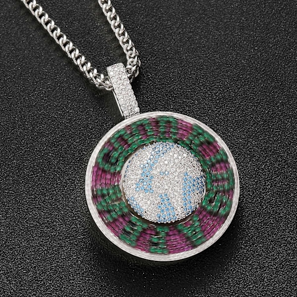 Vändbar Halsband för Män i Silverfärgat Rostfritt Stål