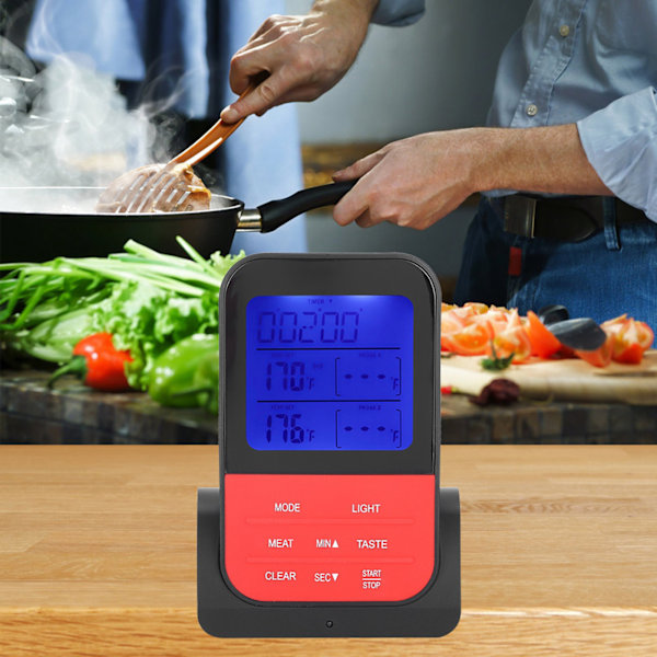 Digitalt display BBQ grill termometer køkken madlavning mad timing termometer