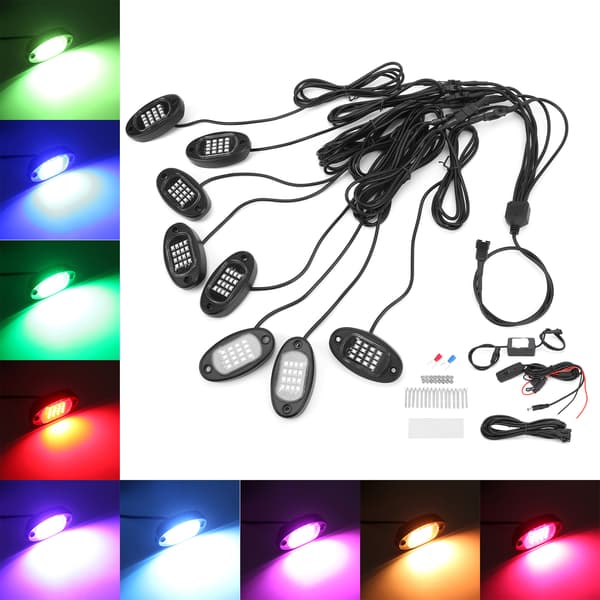 Bil LED Ambient Light Underpan Bluetooth Fjärrkontroll 1V8 för terränglastbilar ATV UTV Motorcyklar