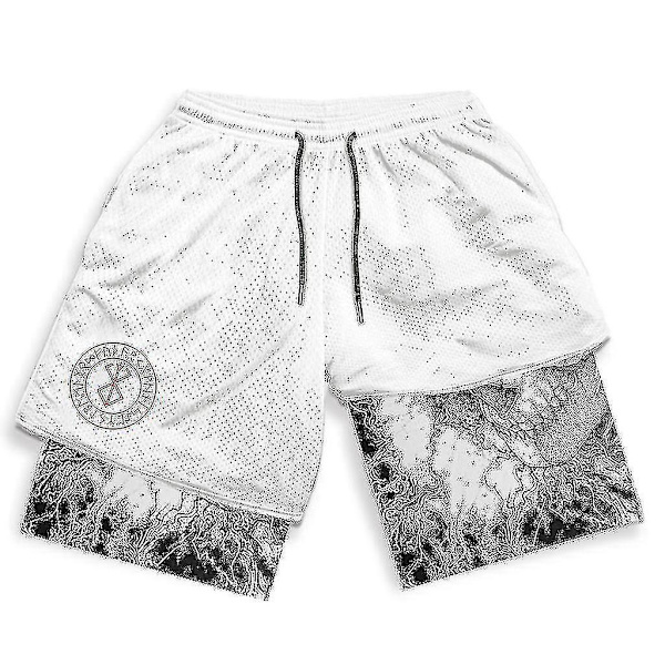 Berserk Manga 3D-tryckta gym shorts - herr- och damshorts 2-i-1 för sommarträning - snabbtorkande kompressionsbyxor L15