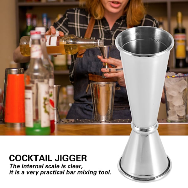 304 rustfrit stål bar vin cocktail shaker dobbelt jigger bartender måleværktøj tilbehør sølv