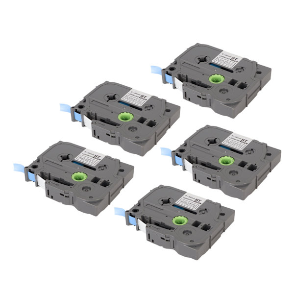 5 kpl tarrateippi 9 mm laminoitu vedenpitävä väripitävä multi tarranauha PT D210 PT D200 PT H110 PT D400 valkoinen sinisellä Bze 525