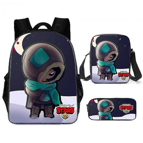 Brawl Stars Backpack 3-piece Set 17 Inch Gaming Backpack + Shoulder Bag + Pencil Case 13 13 3PCS