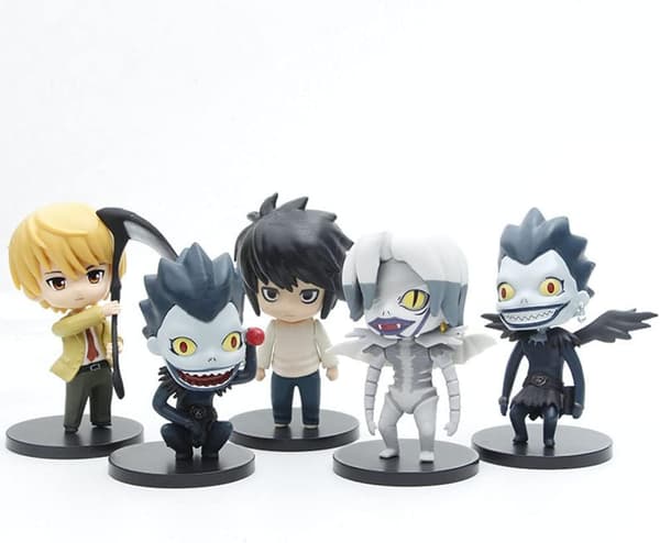 5 stk Death Note figursett 10 cm Q-versjon anime karakterfigur modell samleobjekt hjemmetilbehør
