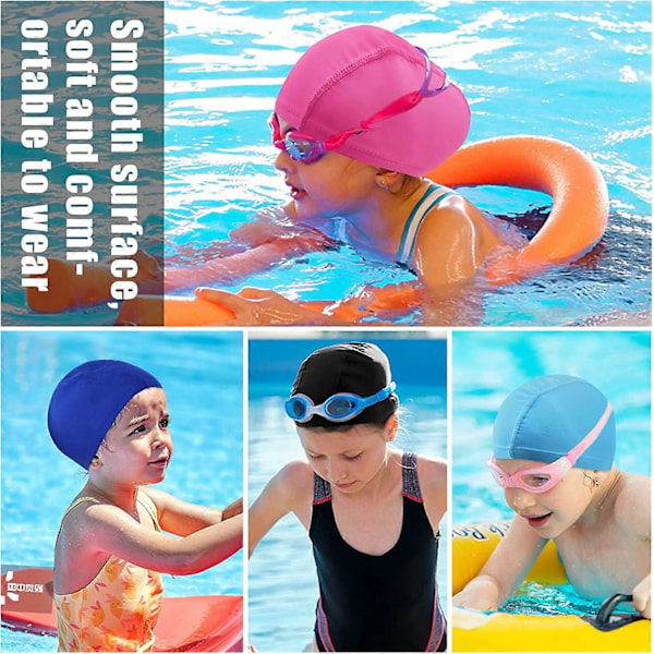 2 st Badmössa Poolsimning för Vuxna Badmössa Mjukt Polyestertyg Badmössa för Unisex Barn Vuxen Flicka Pojke Män Kvinnor 21*14cm (Ej Vattentät)