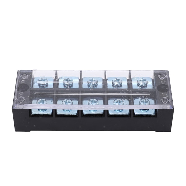 2 stk Terminal Strip 45A 600V TB Fast Type PC Messing Dobbeltrads skrueterminalblokk for distribusjonssystemer 5 Bits（4505）