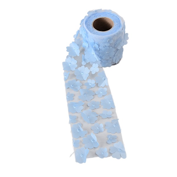 Blommor Tulle Rullar 8cm 10yd Utsökt Ljus Vacker DIY Flexibel Bred Applikation Tulle Rulle Spole TygLjusblå