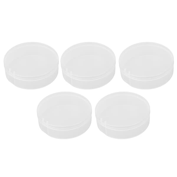 Opbevaringsboks til pudderkvast Transparent Multifunktionel Bærbar Makeup Pudderetui til Perler Øreringe 5 stk