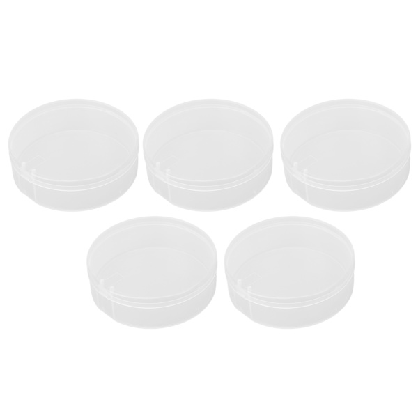 Powder Puff Opbevaringsboks Transparent Multifunktionel Bærbar Makeup Puff Case til Perler Øreringe 5 stk.