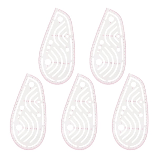 5 st kurvlinjal Transparent hög noggrannhet multifunktionskurva mönster set för nybörjare Skräddare designers