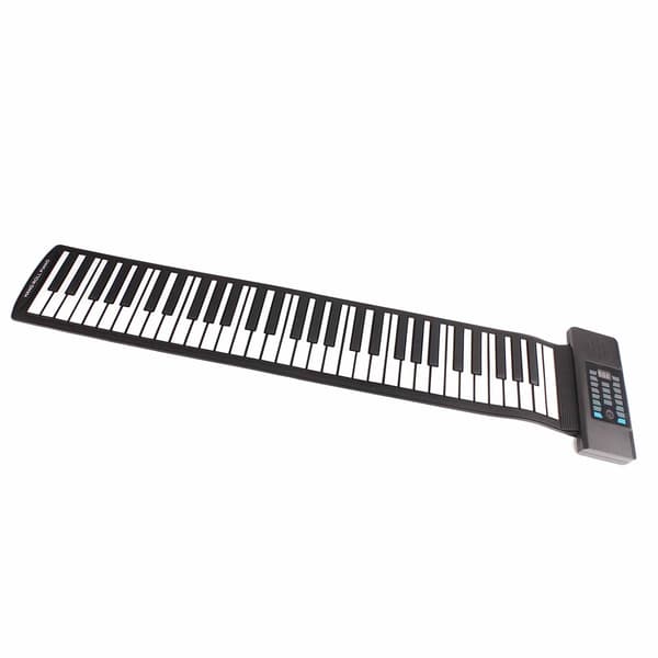 61 tangenter rullbart keyboardpiano MIDI-funksjon bærbart håndrullpiano med LED digitalt display 100‑240V EU-plugg