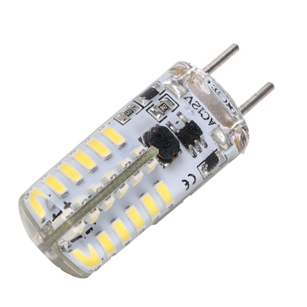 48LED silikonlampa 3W 300LM GY6.35 BiPin-lampa AC12V för ljuskrona taklampa (Kallvit 60006500K)
