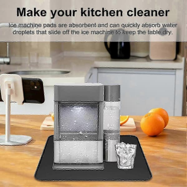 Ice Maker Mat Countertop Water Absorbing Mat Reusable Tray Mat Easy to Clean Dish Drying Mat for Kitchen