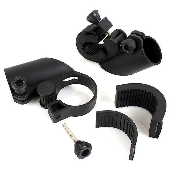 2 stk. bikight Sykkel Sykkel Lommelykt Holder Feste Brakett 360 Roterende Sykkellampe Klips Justerbar Klemme