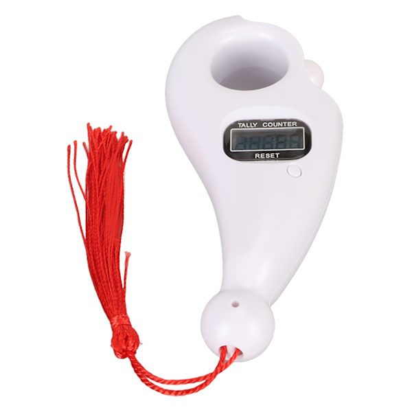 Digital Perle Counter LCD-skjerm Lav støy Bærbar Digital Buddha Bead Counter med dusk for Meditasjon Avslapning Hvit