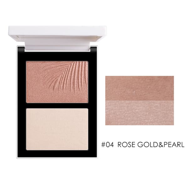 2-farget highlighterpulver ansiktskontur bronzer rouge lysnende sminke #4