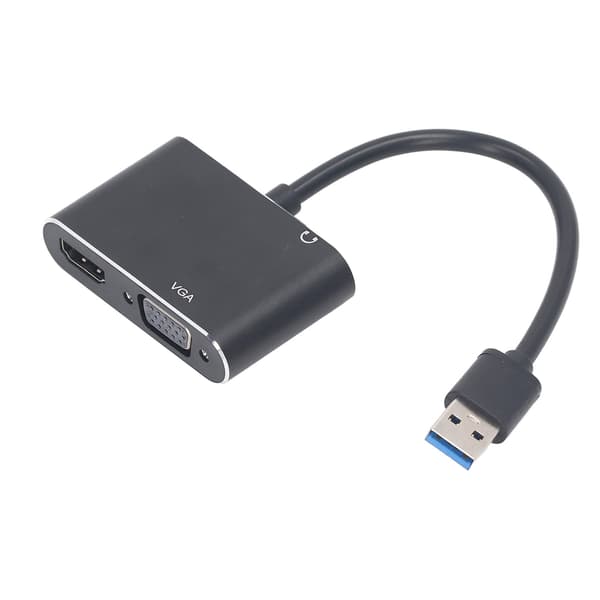 USB 3.0 til HD-adapter i rustfrit stål, højhastigheds samtidig output USB 3.0 til VGA-adapter til film og møder