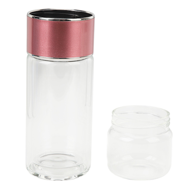 Dobbelt vægget glas vandflaske te og vand separation multifunktionel bærbar glas te flaske til hjemmet kontor