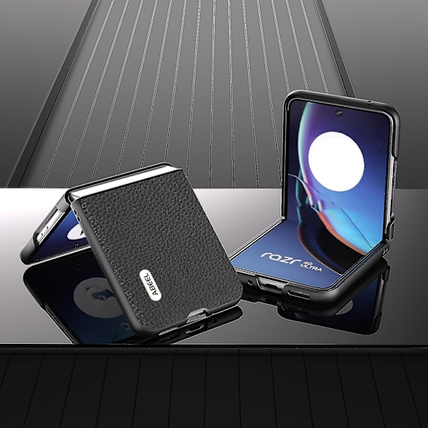 ABEEL Ægte Læder Etui kompatibelt med Motorola Razr 40 Ultra-B2