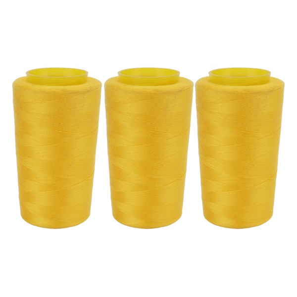 3st Serger-tråd Gul färg Robust Hållbar Hög styrka Bekväm textur Levande färg Gul tråd