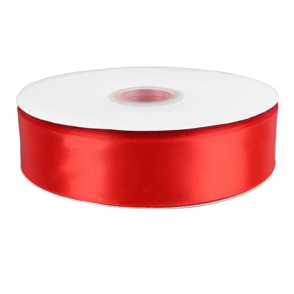 1,5 tum dubbelsidigt satinband 99,5 yd rött polyesterband för bröllopsstolsrosetter stora rosetter